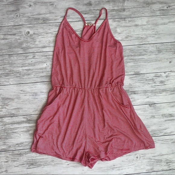 Rolla Coster Pants - RollaCoaster Red Striped Romper Size Large